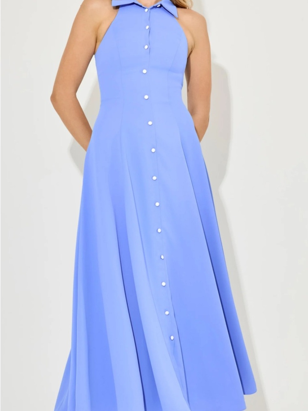 Odd Muse Flowy Collar Maxi Dress